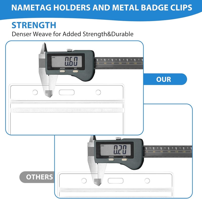 Dimeho 10 Pack Badge Holders Horizontal Metal Name Tag Clips Waterproof Plastic ID Card Holder Staffs Nurses Badge Reel(Horizontal) Varied available picks - Image 3