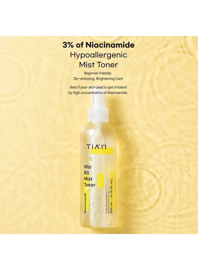 TIA'M TIAM Vita B3 Mist Toner with Niacinamide, Tranexamic Acid, and Vitamin C for All Skin Types, Facial Mist That hydrates, refreshes & brightens, 6.76 FL.OZ. / 200ml - Image 2