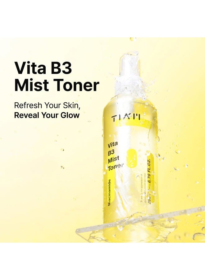 TIA'M تونر رذاذ فيتا B3 من TIAM مع النياسيناميد وحمض الترانكساميك وفيتامين C لجميع أنواع البشرة، رذاذ للوجه يرطب وينعش ويضيء، 6.76 أونصة سائلة / 200 مل - Image 3