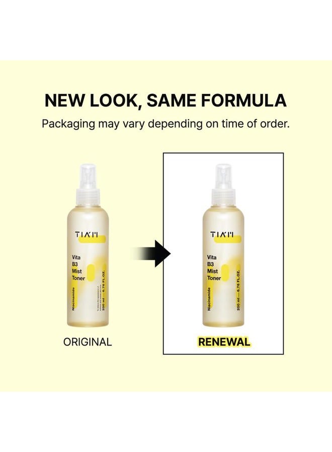 TIA'M تونر رذاذ فيتا B3 من TIAM مع النياسيناميد وحمض الترانكساميك وفيتامين C لجميع أنواع البشرة، رذاذ للوجه يرطب وينعش ويضيء، 6.76 أونصة سائلة / 200 مل - Image 2