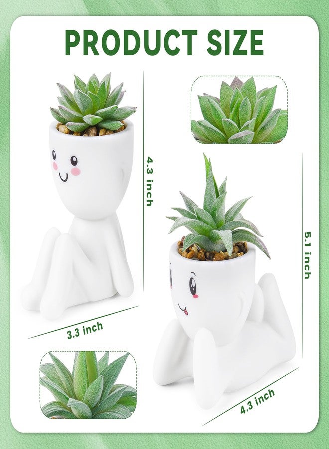 Der Rose 2 Packs Fake Plants Artificial Succulent Plants for Home Bathroom Living Room Office Decor Indoor - Image 3