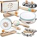 Rmischolar Baby Musical Instruments Montessori Musical Toys for Toddlers 13 Wooden Percussion Instruments Set Kids Preschool Educational Music Learning Toys Birthday Gifts for Boys Girls Neutral - Image 2