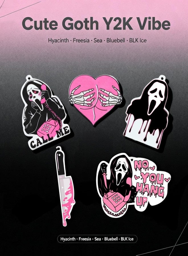 Joytezz Car Air Fresheners - Pink Ghost Cute Car Interior Accessories Hanging Scents Anime Freshener Automotive Room Decor for Women Teen Girls Gift 5Pcs - Image 5
