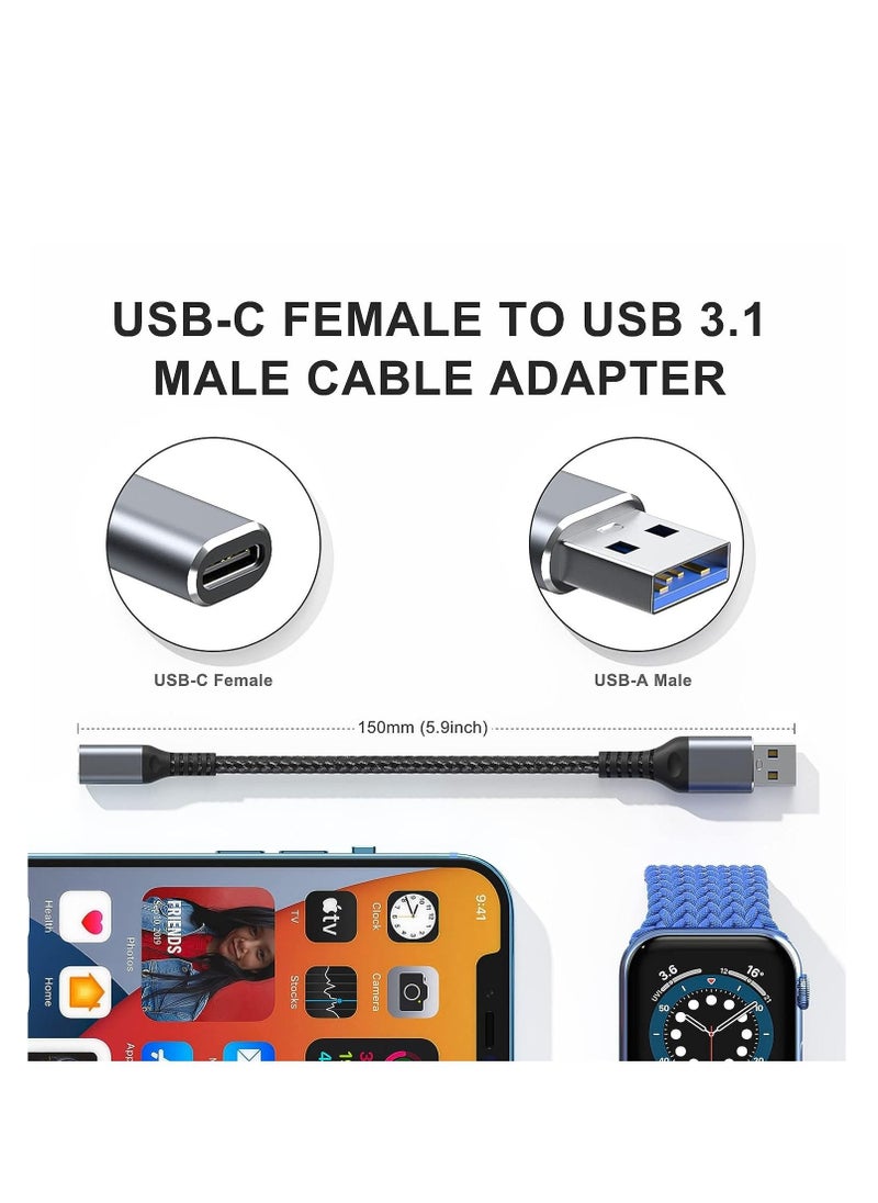Generic - USB C Female to USB Male Adapter, 5inch USB A to Type C Connector, Compatible with iPhone 12 Mini/12 Pro Max/11 Pro Max, Type-C Earphone/Flash Drive/Hub - Image 1