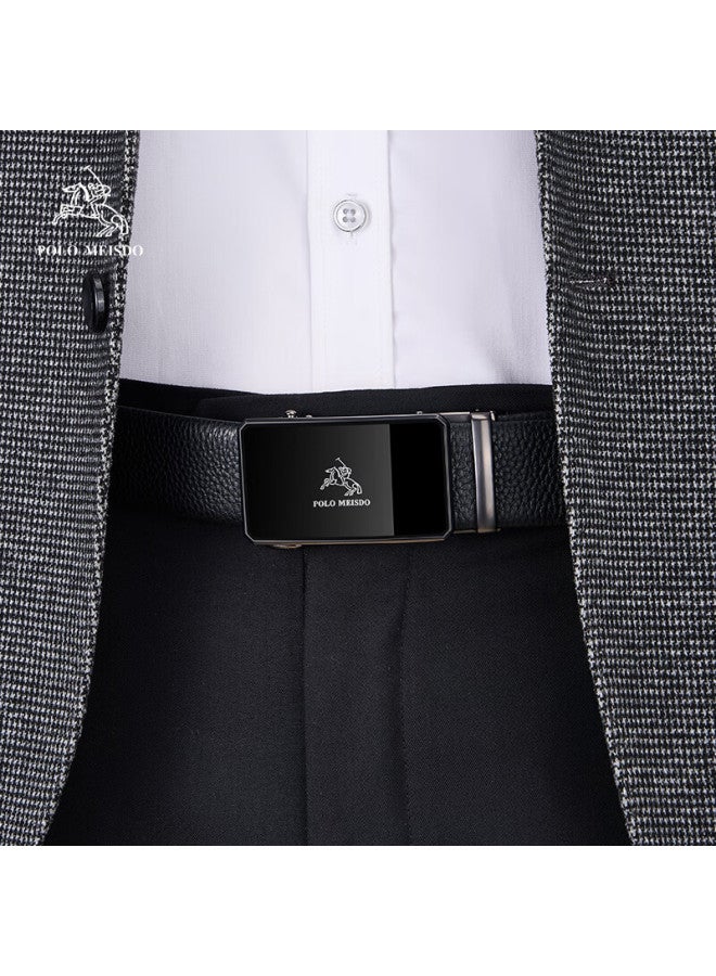 Polomeisdo Men's Genuine Leather Belt With Automatic Buckle, Gift Box Set, Self-operated Birthday Gift For Boyfriend, Husband, Father, Practical Present - Image 3