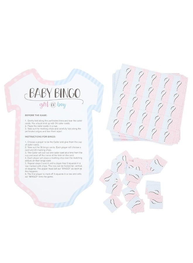 Blue Panda Gender Reveal Bingo Game Set Party Supplies 38 Pieces - Image 1