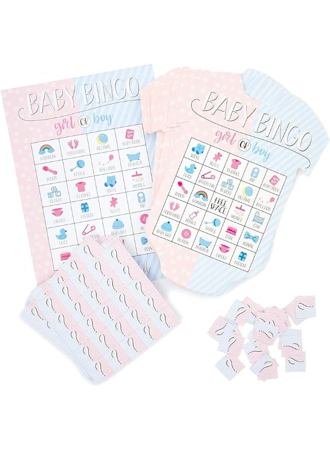Blue Panda Gender Reveal Bingo Game Set Party Supplies 38 Pieces - Image 2