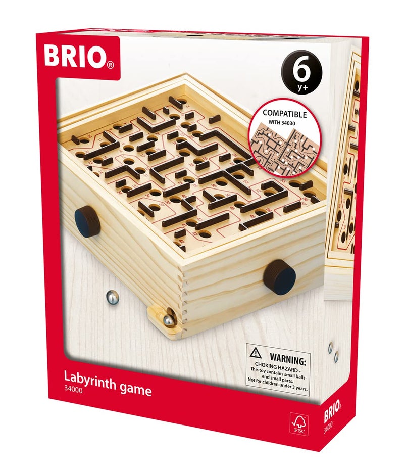 BRIO 34000 Labyrinth Game Classic MindChallenging Maze Enhances Concentration and Coordination Perfect for Kids Age 6 and Up Over 3 Million Units Sold