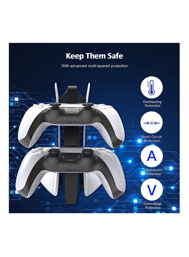 XICEN DualSense PS5 Controller Charger Special Edition, Wireless Controller Charging Station with Dual USB C Ports, Dual USB Fast Charging Dock for Sony Playstation 5 Dualsense Controller, White  - Image 3