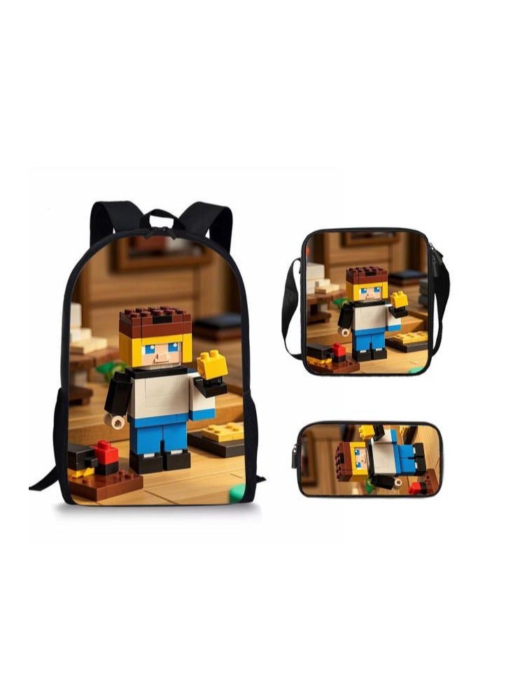 Cartoon style universal three-piece schoolbag - 454  - Image 1