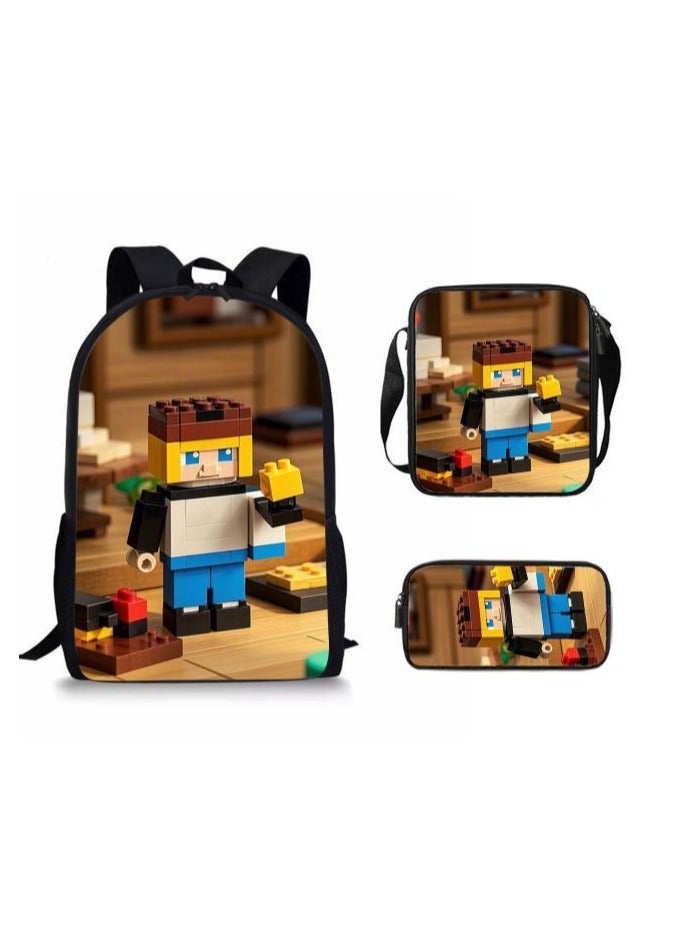 Cartoon style universal three-piece schoolbag - 454  - Image 2