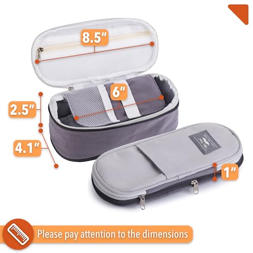 Mr. Pen- Pencil Case Large, Fabric Pencil Pouch Large, Grey, Pen Bag, School Supplies, Pencil Pouch Cute - Image 2