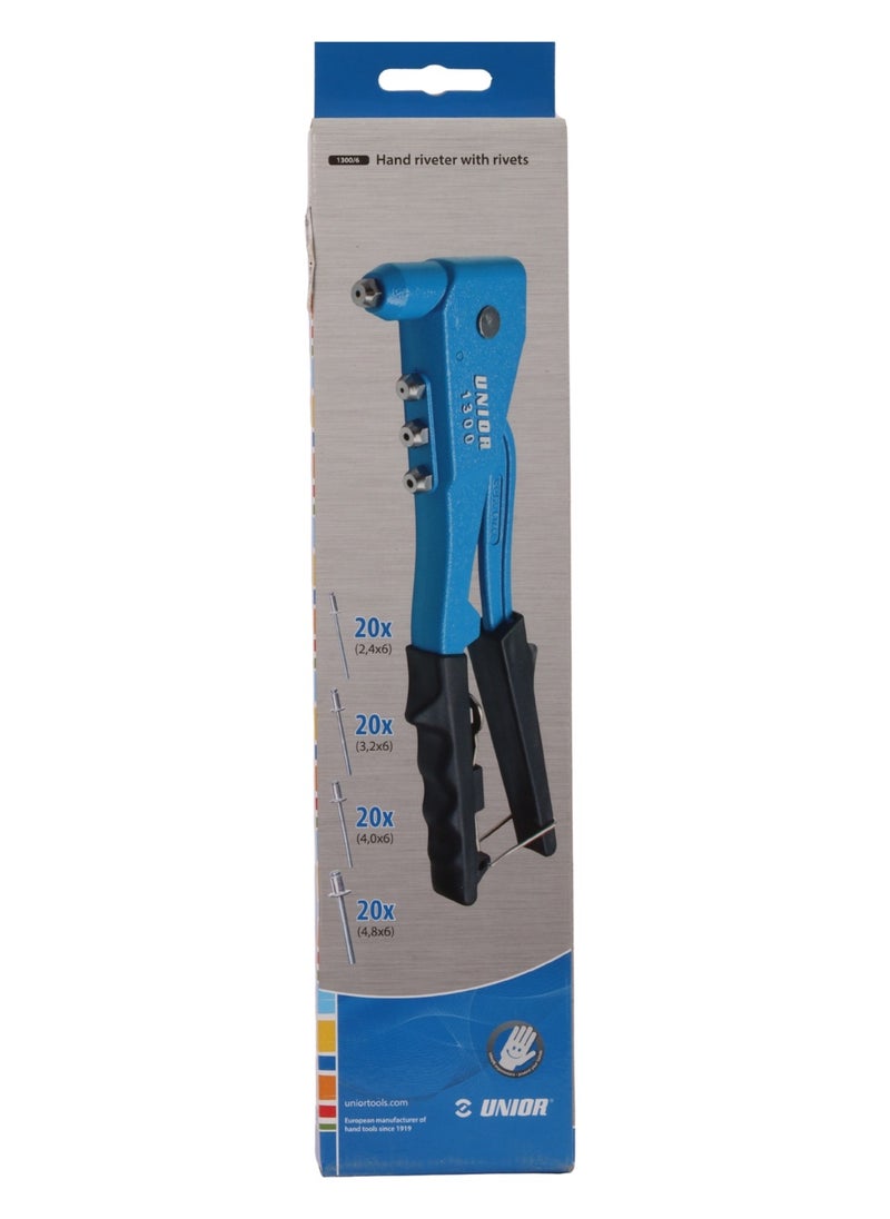 Unior - Unior 615454-1300/6 Hand Riveter, 0.2cm, 0.3cm, 0.4cm - Image 1