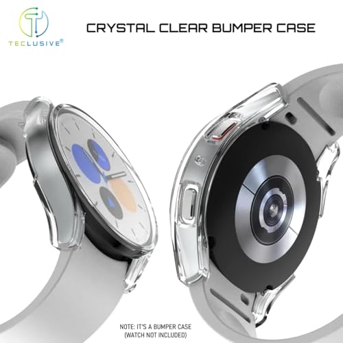 T Teclusive Protective Slim Bumper Case Compatible for Galaxy Watch 4 44mm | Curved Hard Shell Bumper Side Edge Protection Cover for Watch 4 4.4 cm (Clear, 44mm) - Image 2