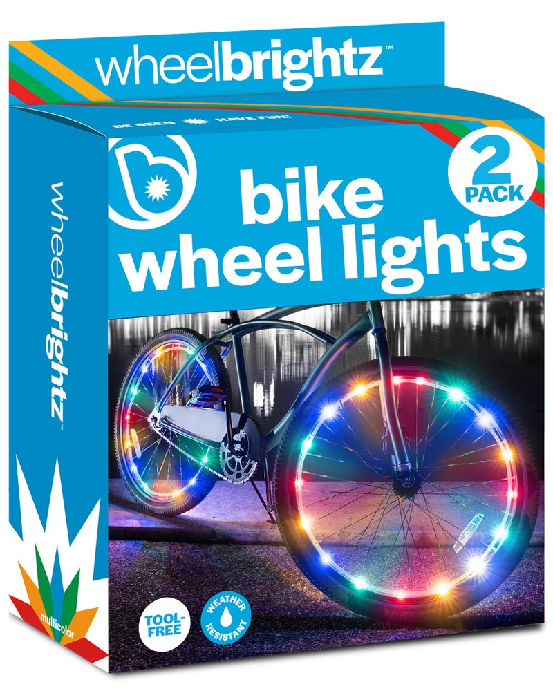 Brightz Bike Wheel Lights (2-Pack, Multicolor) - LED Illumination - Kids Bike Lights for Night Riding - Bike Accessories for Adult Bikes - Be Cool, Be Safe, Be Seen - Image 1