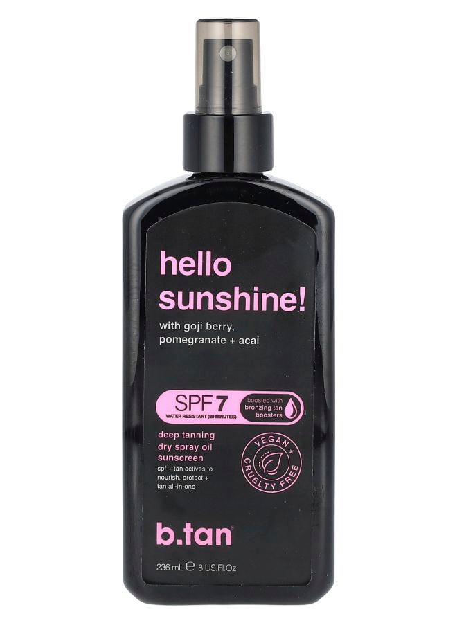 مرحبًا أشعة الشمس! زيت رذاذ تان عميق واقي من الشمس SPF 7 8 أونصة سائلة (236 مل)