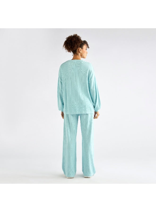 سبلاش فيڤ يشبه الصندوق بأكمام كاملة وبنطال مريح - Image 4