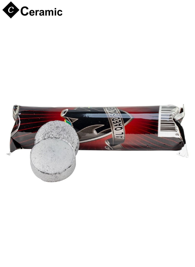 CERAMIC Al Qaed Silver  Charcoals Quick Ignite and Long Lasting 80 Pieces  - Image 2