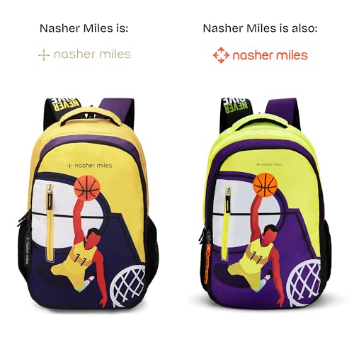 Nasher Miles 45 L Purple Backpack with 3 compartment and rain cover|Basketball theme for Casual,College and School - Image 2