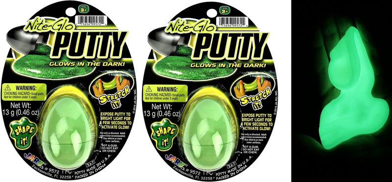 Ja-Ru JA-RU Glow in The Dark Slime Eggs (2 Units) Squishy & Stretchy Putty for Kids. Sensory Stress Relief Toy. Mini Slime Party Favors  Birthday Goodie Bag Stuffers. 9572-2p - Image 1