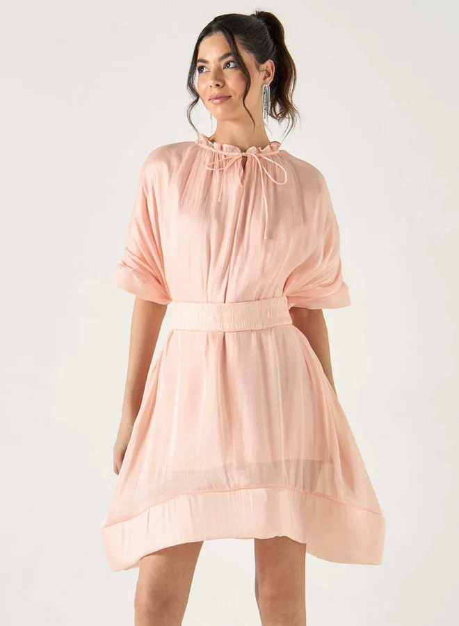 2Xtremz 2Xtremz Skater Dress with Tie-Ups and Extended Sleeves