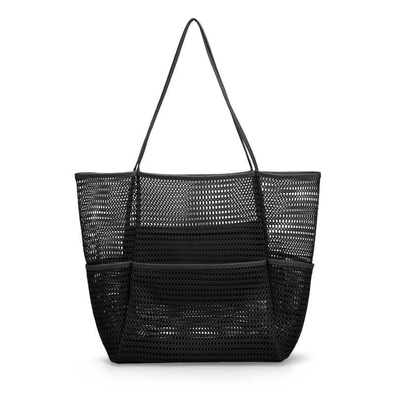 Tainehs Beach Bag - Mesh Tote Bag for Women Waterproof Pool Bag for Travel Family Pool Beach Vacation Cruise Essentials Black - Image 1