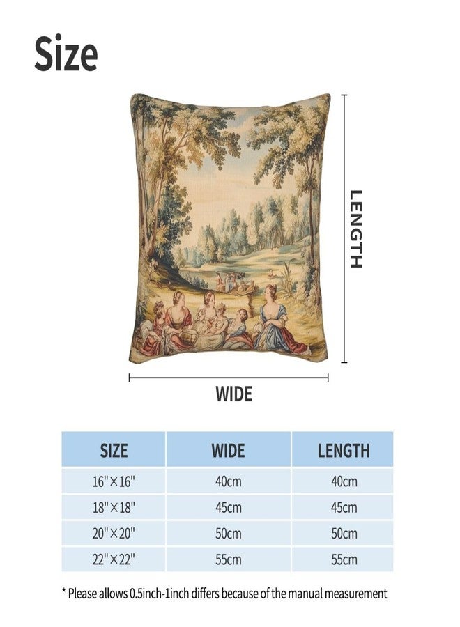 Droerfes Vintage French Country Throw Pillow Covers Decorative Cushion Cases Pillowcase for Home Living Room Bed Sofa Farmhouse 18 X 18 Inch Set of 2 - Image 3
