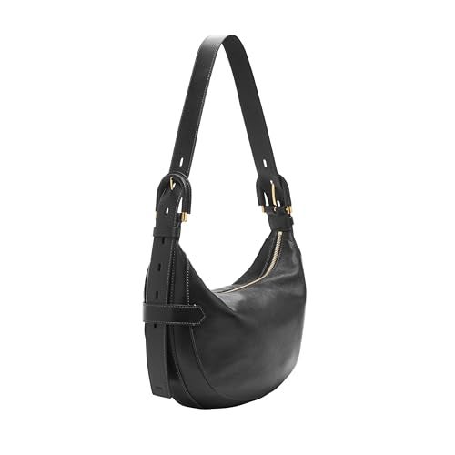 Fossil Women's Harwell Leather Hobo Purse Handbag, Black (Model: ZB1847001) - Image 3