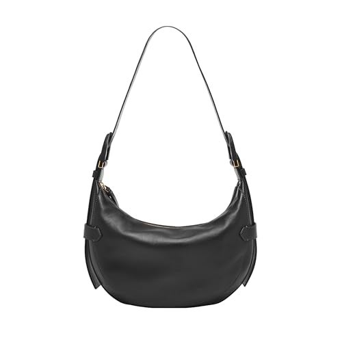 Fossil Women's Harwell Leather Hobo Purse Handbag, Black (Model: ZB1847001) - Image 1
