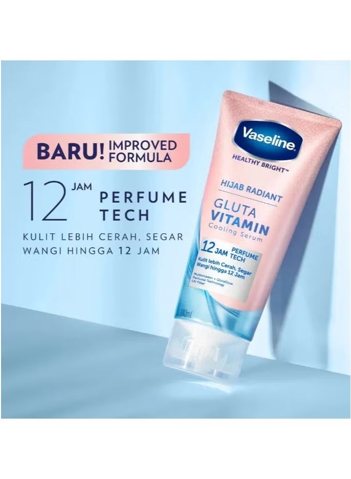 Vaseline Hijab Radiant - Gluta Vitamin Cooling Body Serum 180ml - Image 4