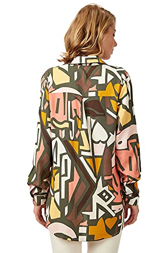 BIG DART Blouses for Women Fashion, Casual Long Sleeve Button Down Shirts Tops, XS-3XL (Khaki Green, Small) - Image 5