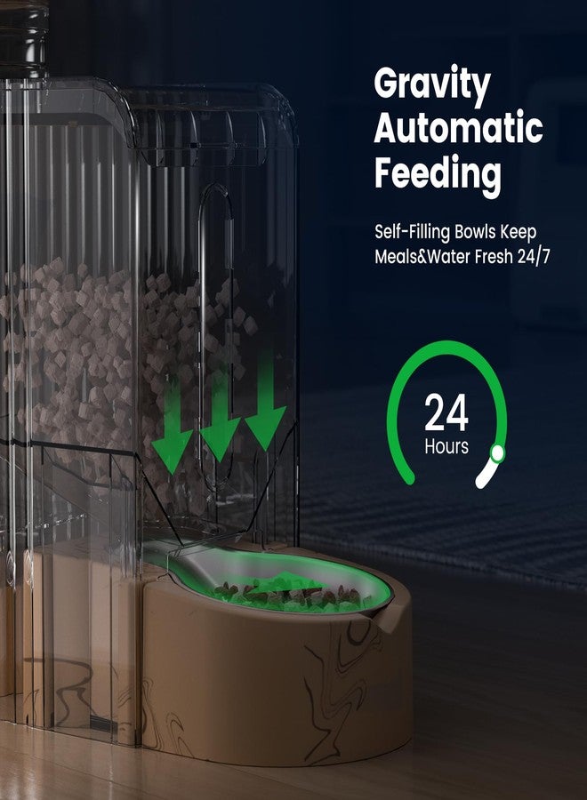 Gardner Pet Gravity Automatic 2-in-1 Pet Feeder, 0.8 Gallons*2 Cat Feeder and Water Dispenser Set, 100% BPA-Free and Stainless Steel Water Bowl for Dogs, Cats, Rabbits, Puppies (Light Woodgrain) - Image 3