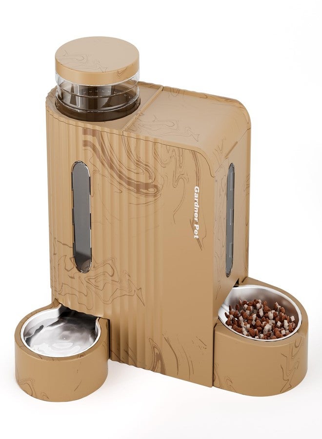 Gardner Pet Gravity Automatic 2-in-1 Pet Feeder, 0.8 Gallons*2 Cat Feeder and Water Dispenser Set, 100% BPA-Free and Stainless Steel Water Bowl for Dogs, Cats, Rabbits, Puppies (Light Woodgrain) - Image 1