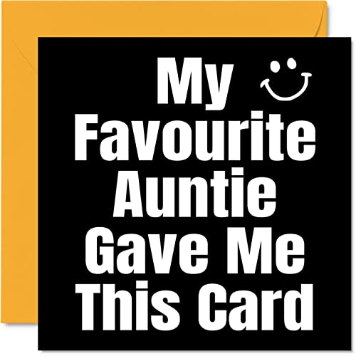 Stuff4 Funny Birthday Cards for Niece Nephew - My Favourite Auntie - Joke Happy Birthday Card for Nephew Niece from Auntie Aunt Aunty, Birthday Gifts, 5.7 x 5.7 Inch Humor Greeting Cards Gift - Image 1