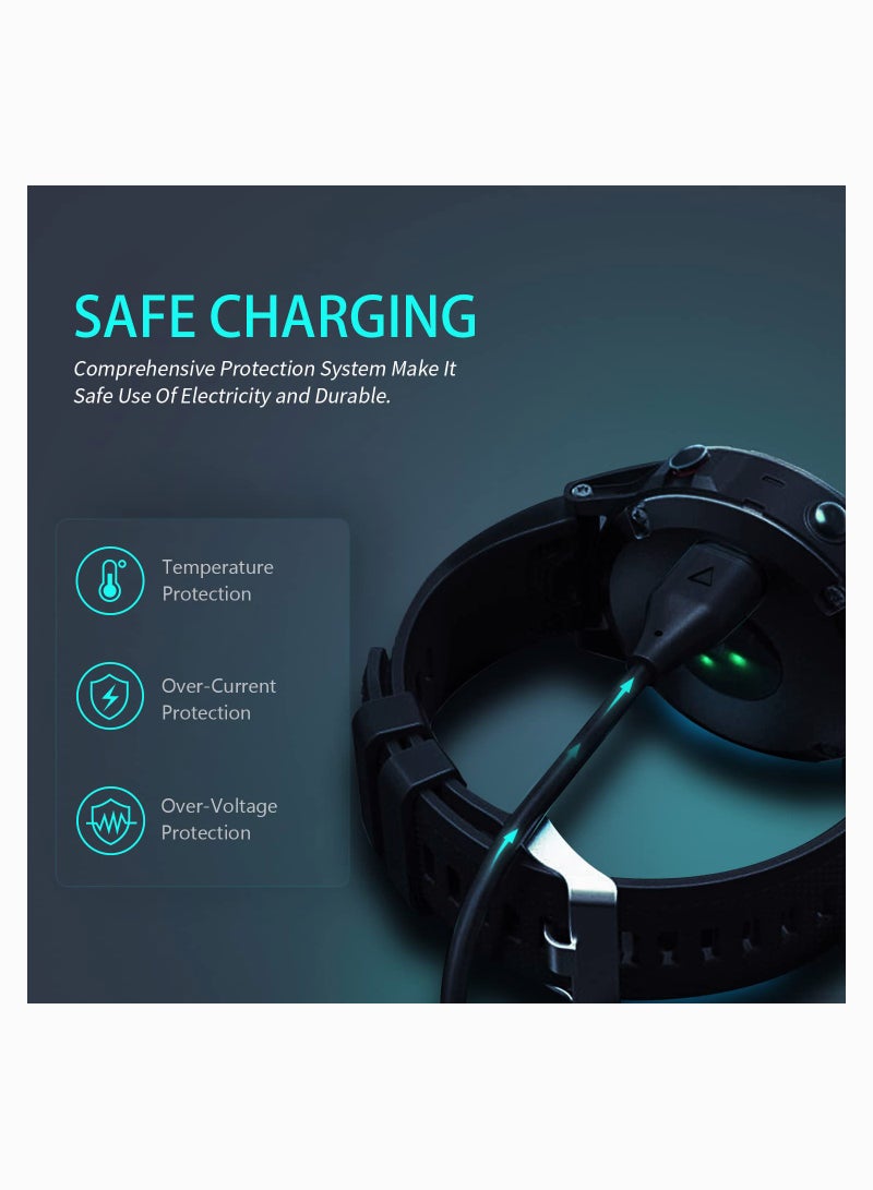 كابل شحن لساعة جارمين، شاحن USB بطول 3 قدم لنماذج جارمين فينيكس 5 5X بلس 5S بلس 6X 6 6S، فوررونر 935، كواتيكس 5، سافير، ساعة فيفوأكتيف 3 وغيرها - Image 4