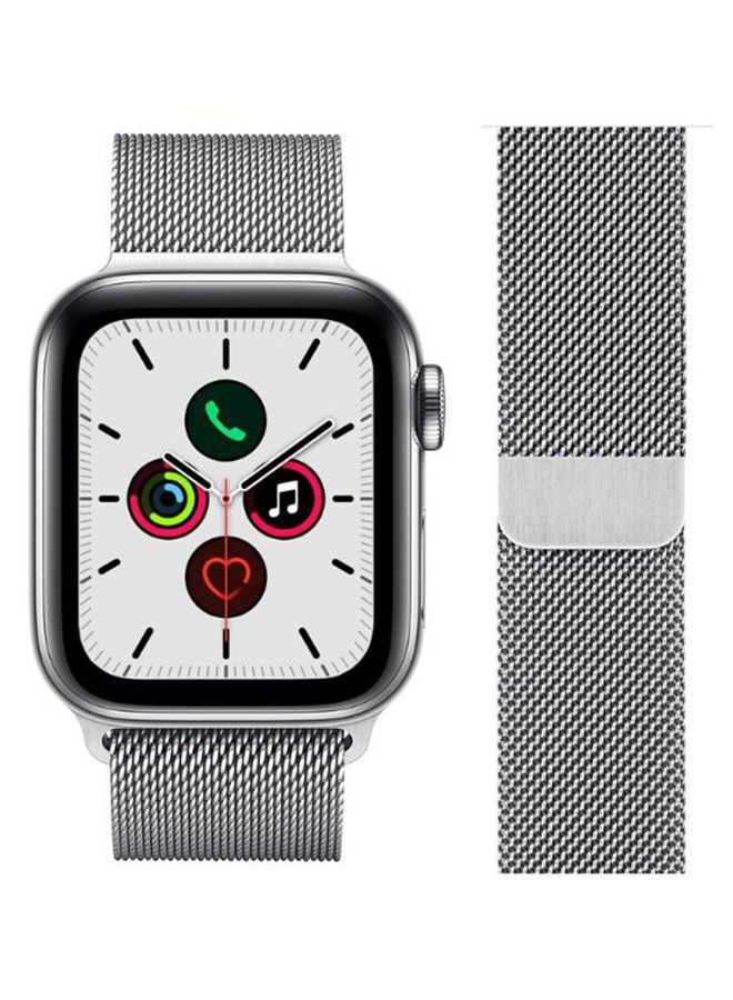 سوار بديل لجهاز Apple iWatch Series 5/6/7 42/44/45 ملم فضي - Image 2