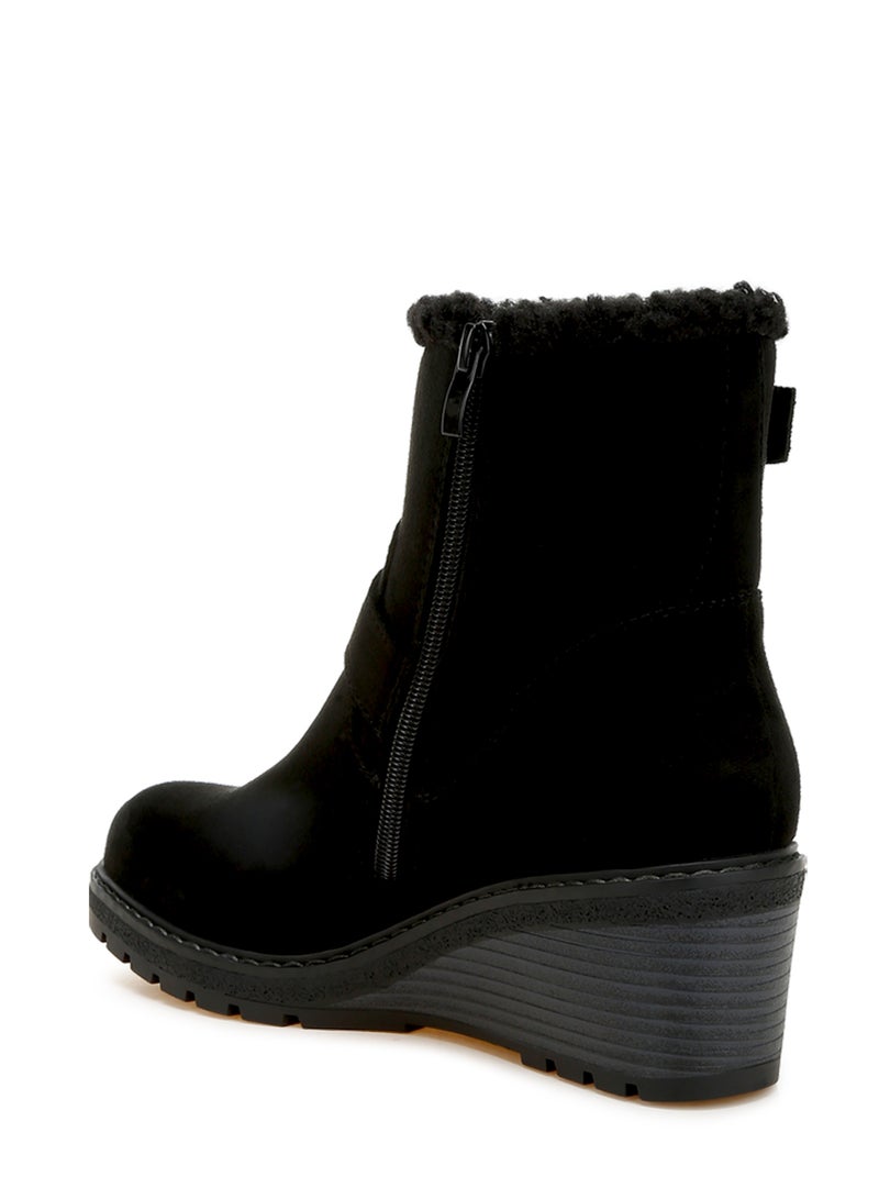 London Rag Faux Fur Harness Boots in Black  - Image 3