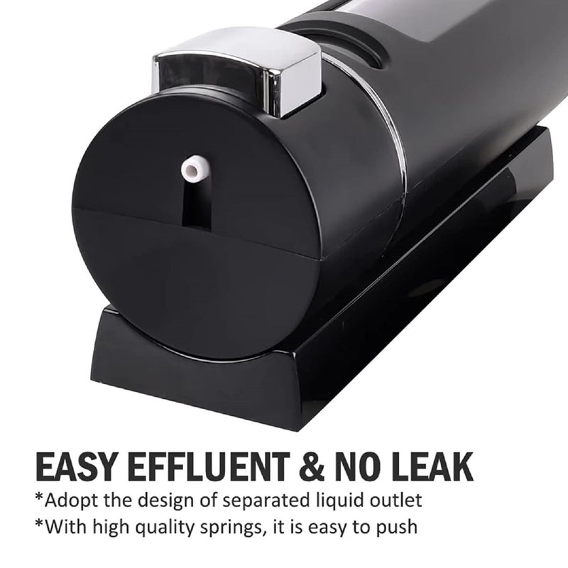 FOLX FBA34 ABS Plastic Wall Mounted Liquid Soap/Shampoo/Conditioner/Hand Wash Gel Dispenser for Bathroom Basin Kitchen Sink [ Combo Pack of - 2 ] (Capsule [ White/Black ]) - Image 2