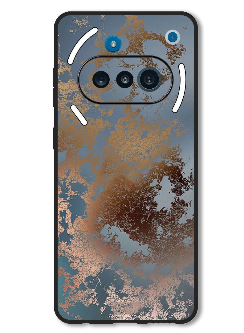 Theodor Case Compatible with Nothing Phone 3a Protection Shockproof Bumper Cover Golden Grey Design - Image 1