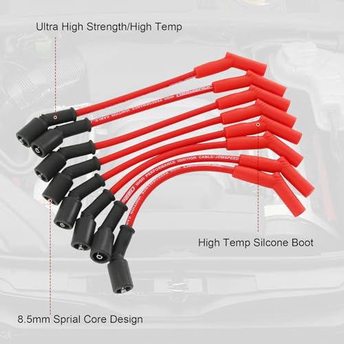 JDMSPEED أسلاك شمعات الإشعال الجديدة من JDMSPEED لأداء عالي بديل لشيفروليه GMC 8.1L Vortec V8 2001-2007 - Image 5