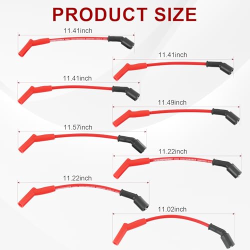 JDMSPEED أسلاك شمعات الإشعال الجديدة من JDMSPEED لأداء عالي بديل لشيفروليه GMC 8.1L Vortec V8 2001-2007 - Image 3