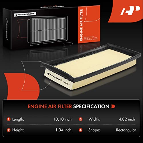 A-Premium 2-PC Engine Air Filter Compatible with Mitsubishi Mirage 2014-2023, Mirage G4 2017-2023, L3 1.2L, Flexible Panel, Replace# 178010Y040 - Image 2