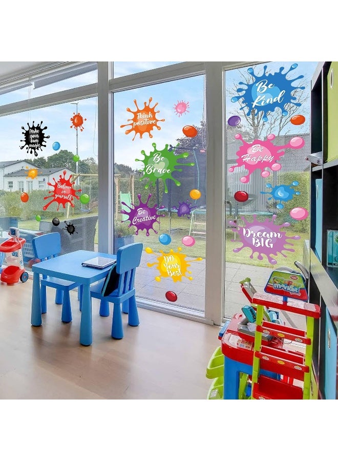 Sinekong Colorful Inspirational Quotes Wall Decals Watercolor Paint Wall Decals Ink Splatter Splotches Wall Stickers Motivational Lettering Positive Sayings Stickers for Kids Classroom Nursery Playroom School - Image 2