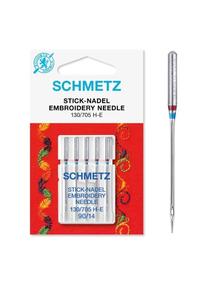 Schmetz 25   Embroidery Sewing Machine Needles 130 705H H-E Size 90 14  - Image 2