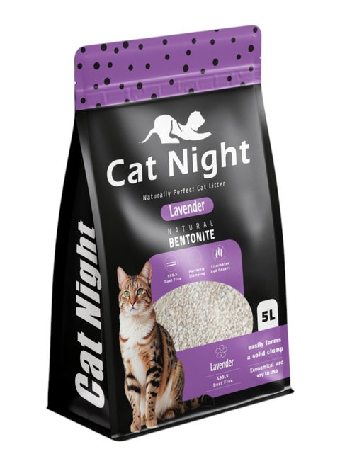 Cat night Fast Clumping Cat Litter Antibacterial Dust Free 5L lavender
