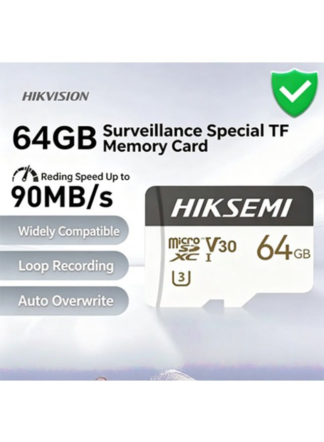 HIKSEMI 64GB Micro SDXC TF Card, A2 V30 U3 Surveillance Memory Card, Max 90MB/s Read Speed, Loop Recording Micro SD Card for Home CCTV Camera, Car DVR, DSLR Camera & Tablet - Image 4