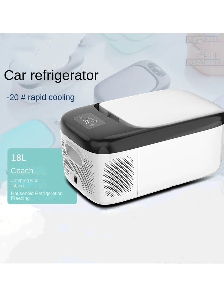 18L Car Refrigerator, Portable Home and Car Dual-use, 12V/24V DC, -20°C Compressor Fast Cooling, 37dB Super Silent, LED Touch Screen  - Image 1