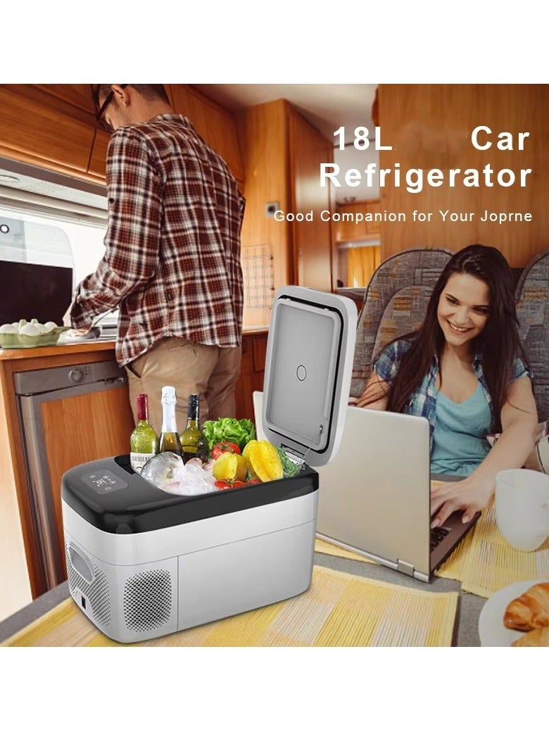 18L Car Refrigerator, Portable Home and Car Dual-use, 12V/24V DC, -20°C Compressor Fast Cooling, 37dB Super Silent, LED Touch Screen  - Image 3