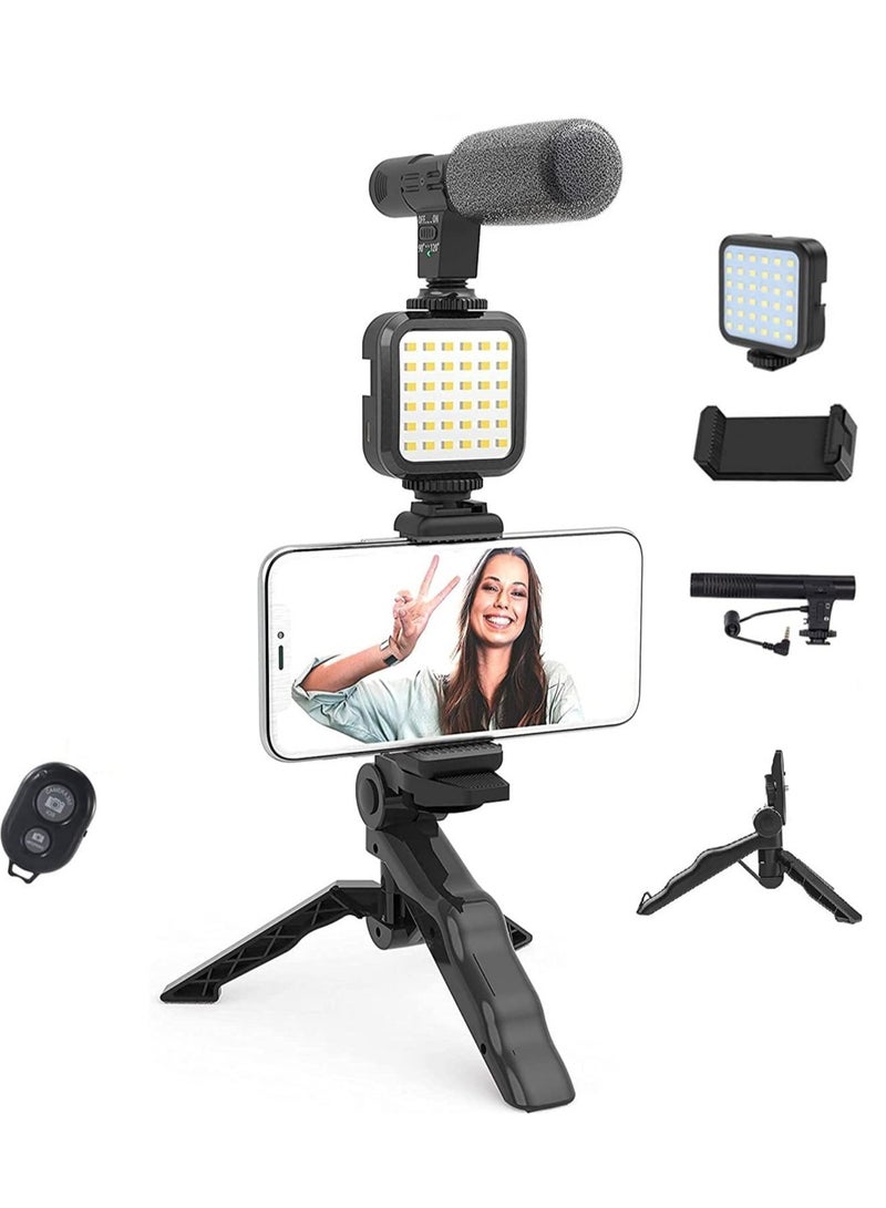 ELTRAZONE Vlogging Live Streaming Kit With Microphone Tripod Black - Image 2