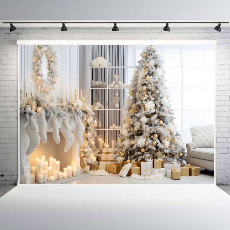 2.1 * 1.5m/ 7 * 5ft Christmas Backdrop Photography Background Portrait Photography Backdrops Photo Studio Props for Christmas Decoration Baby Children Portrait Photos Party - Image 4